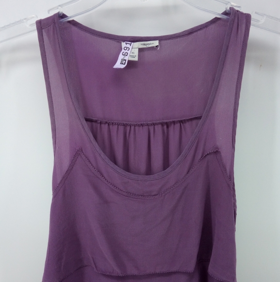Halogen 100% Silk Purple Tiered Layering Sleeveless Top XS Career - Picture 6 of 8